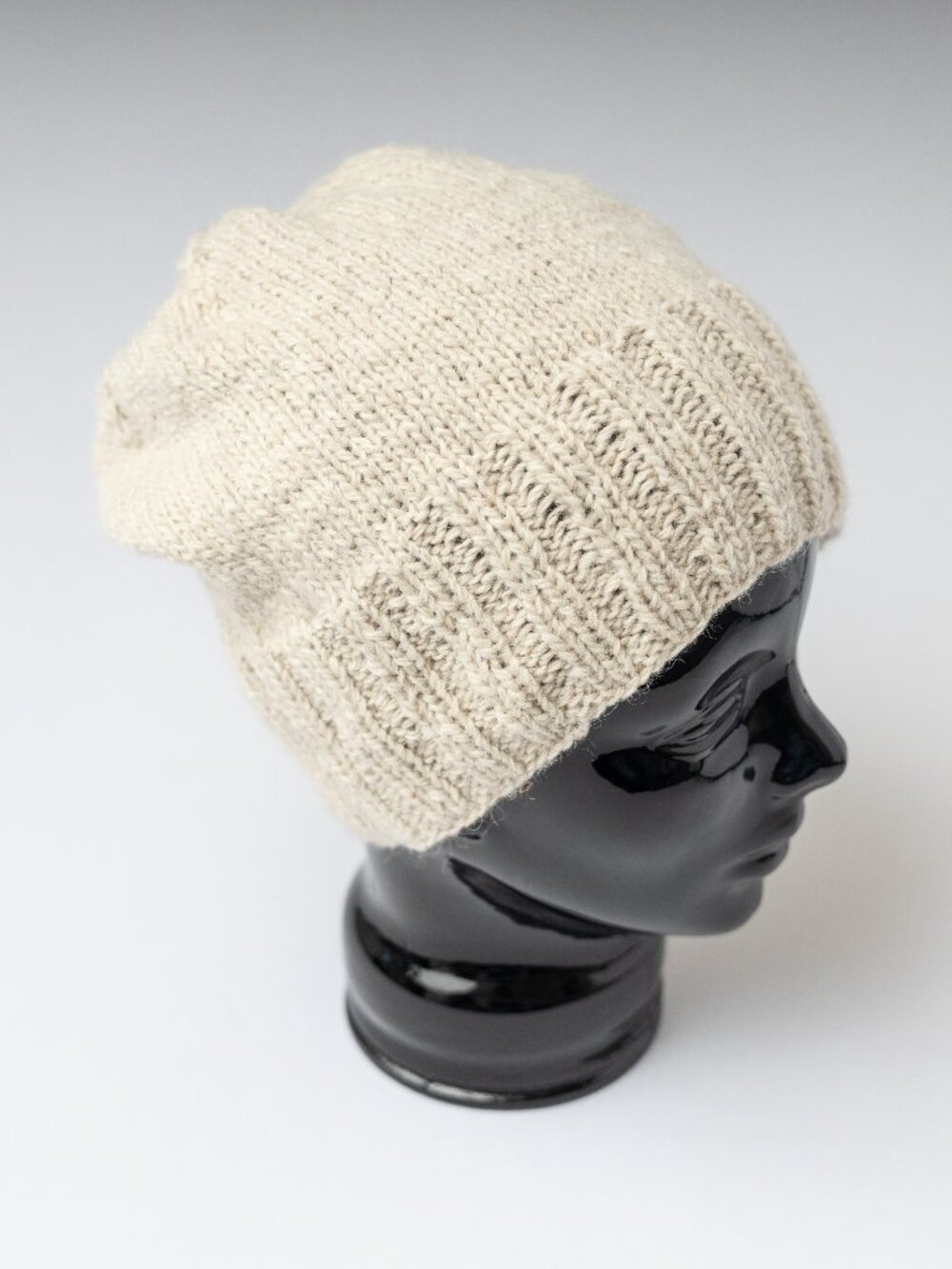 Hand Knit Slouchy Beanie with Recycled Italian Wool Alpaca Yarn